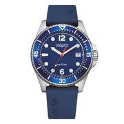 Vagary Aqua39 Solotempo VD5-317-70 - cassa acciaio - cinturino gomma blu - quadrante blu con datario